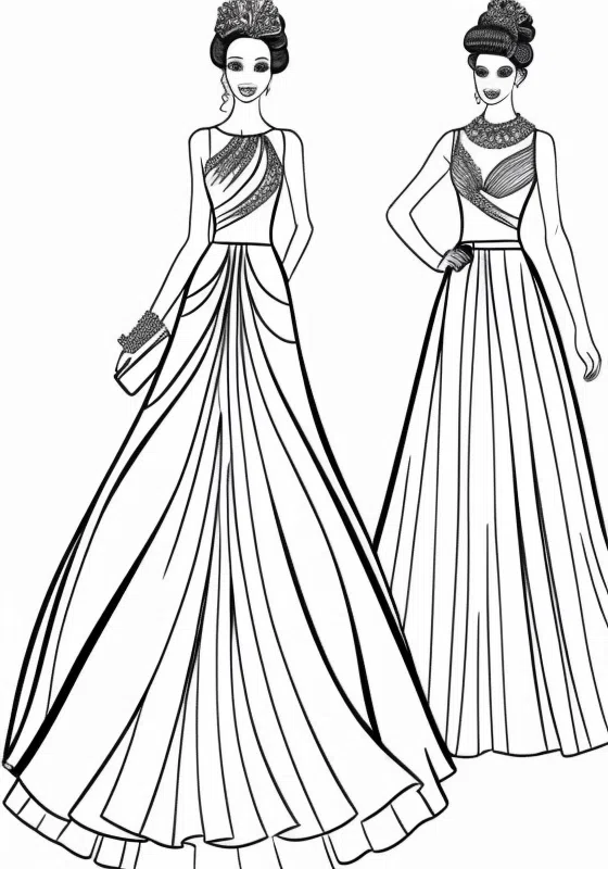 Fashion Designer Sketching Outfit Coloring Pages