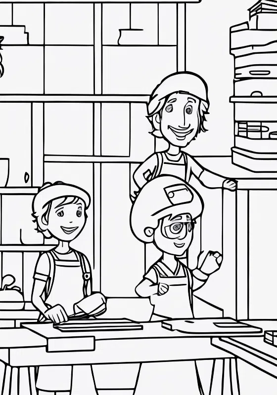 Production Assistant Setting Scene Coloring Pages