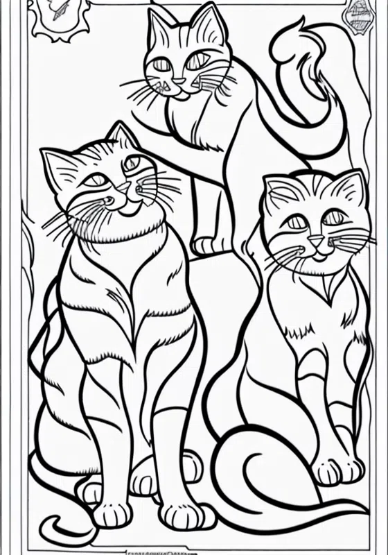 Firefighters Saving Cats Coloring Pages