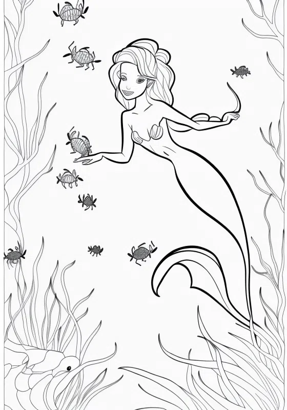 Ant Army March Mermaid Coloring Pages