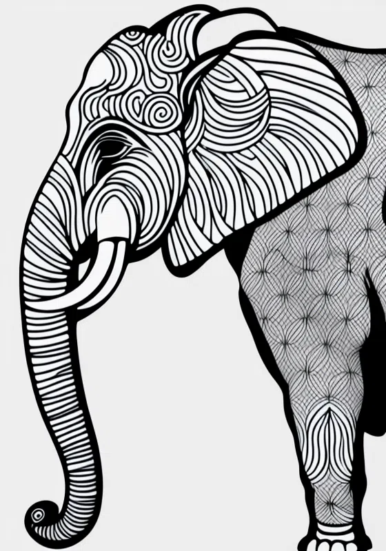 Elephants Developing AI Algorithms Coloring Pages