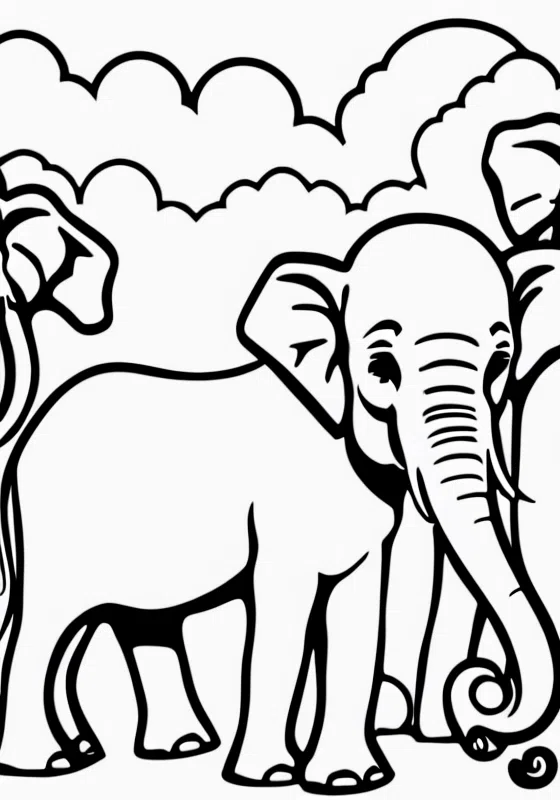 Elephants Hosting Coding Bootcamps Coloring Pages