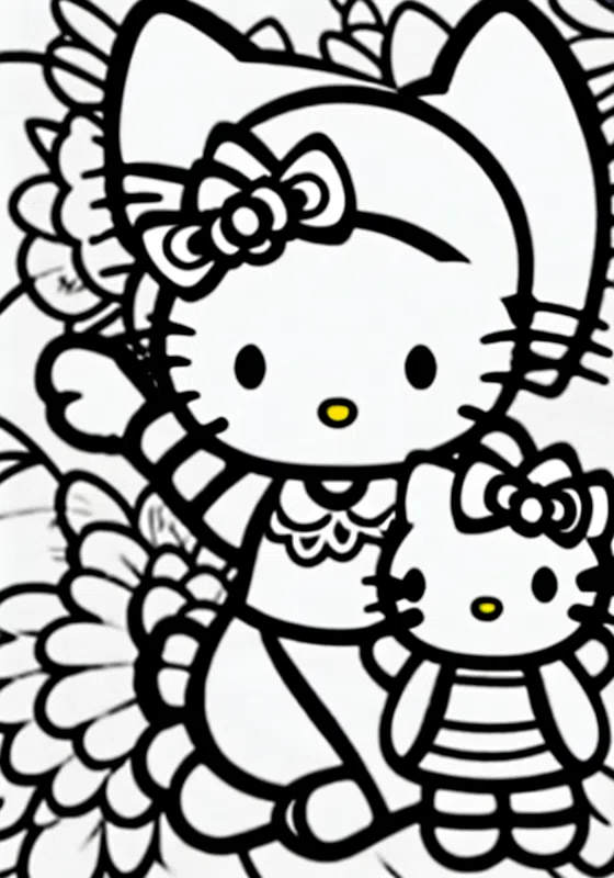 Hello Kitty's Gymnast Flexibility Display Coloring Pages