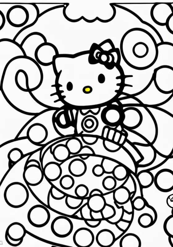 Hello Kitty's Athlete Sprinting Race Track Coloring Pages