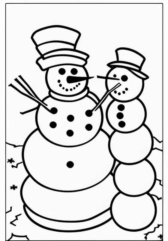 Snowman Eating Snowman Punch Coloring Pages