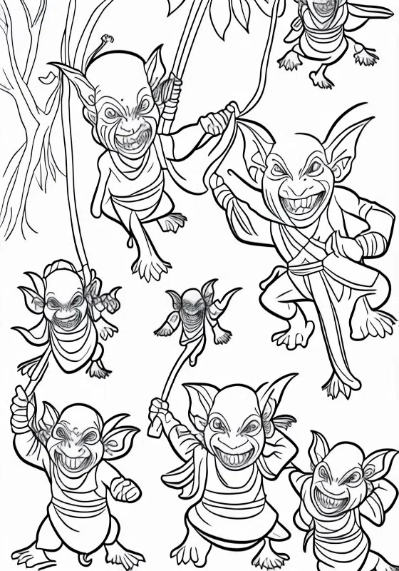 Goblins encouraging creativity Coloring Pages