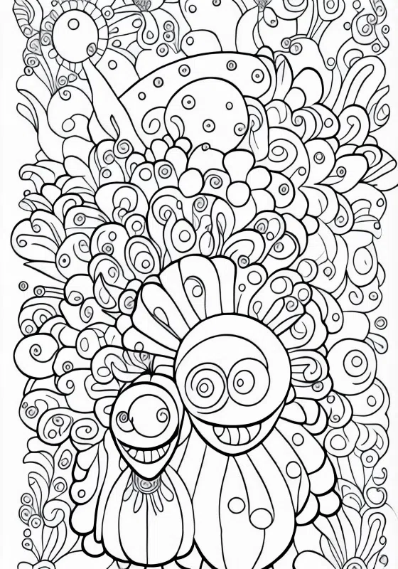 Monsters celebrating diversity Coloring Pages