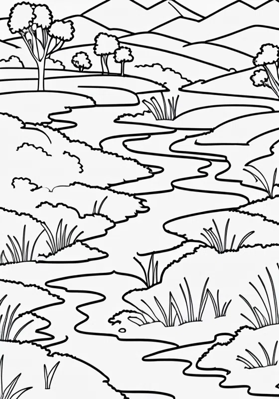 Reedbucks and Rough Terrain Coloring Pages