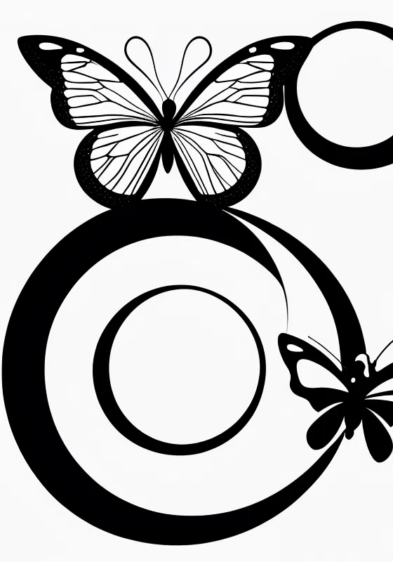 Solar Eclipse Blockout Butterfly Coloring Pages