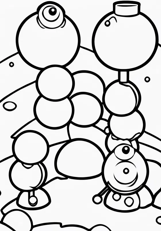 monster snowball fight coloring pages