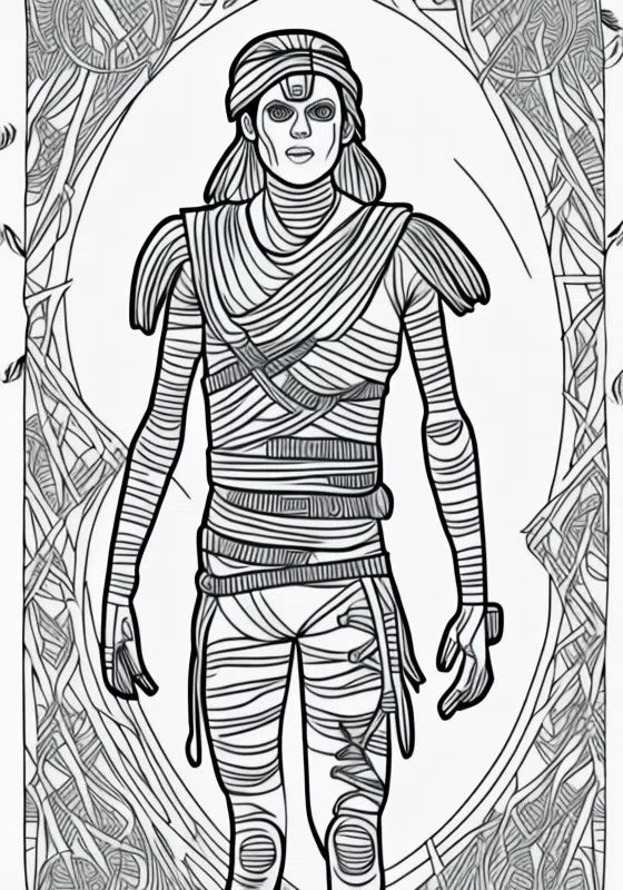 mummy haunted maze runner coloring pages