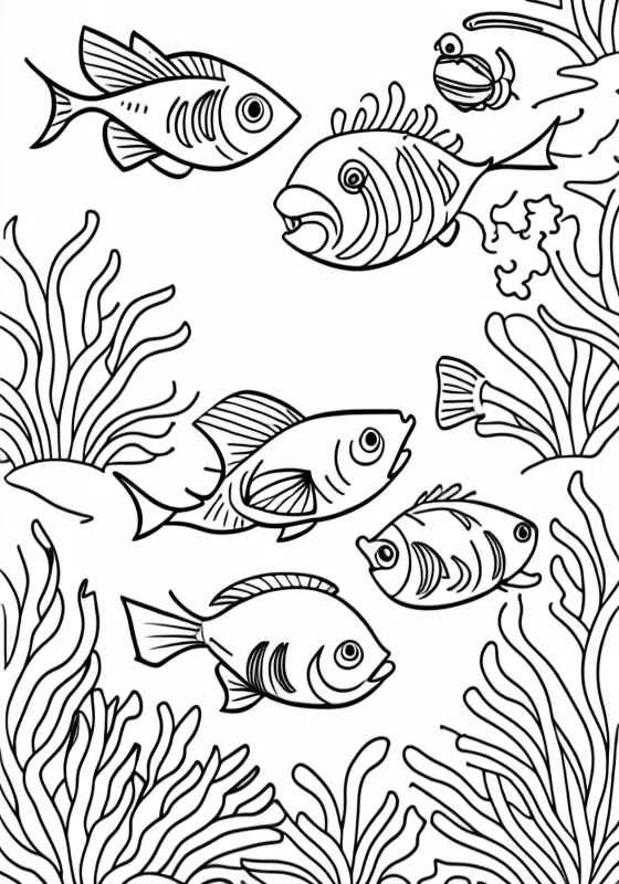 Underwater Anglerfish Hunt Coloring Pages