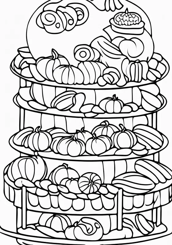 Harvest Festival Bake Sale Coloring Page