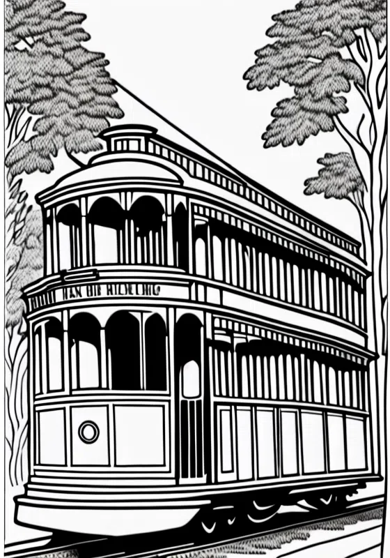 Victorian Era Streetcar Conductor Coloring Pages