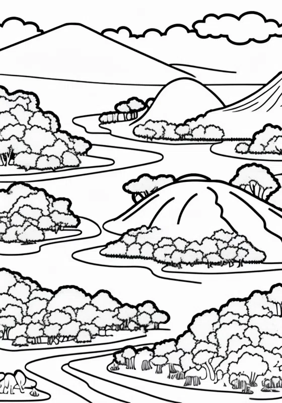 Dinosaur Valley Volcanic Eruption Coloring Pages