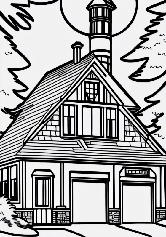 Beachside Fire Department Station Coloring Pages