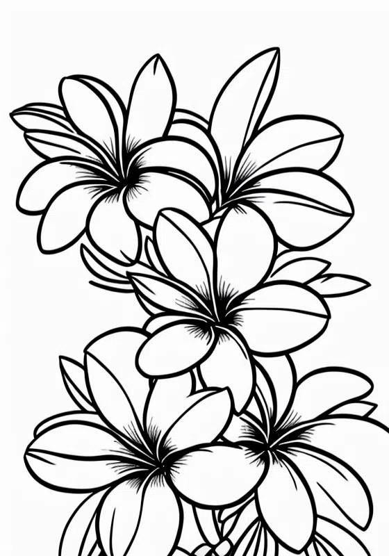 Indonesian Frangipani Blossom Coloring Pages