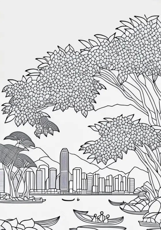 Hong Kong Victoria Harbour Rhododendron Coloring Pages