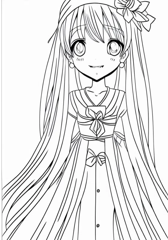 Funny Home Life Anime Girls Coloring Pages